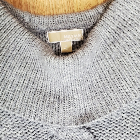 Michael kors alpaca blend cable knit cowl neck longsleeve pullover sweater gray - Picture 4 of 10
